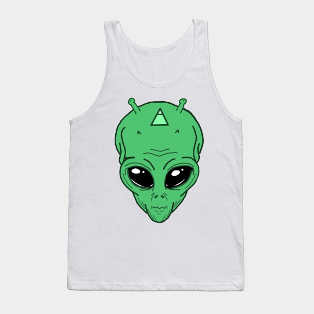 alien pyramid green alien extraterrestrial Tank Top by FromBerlinGift